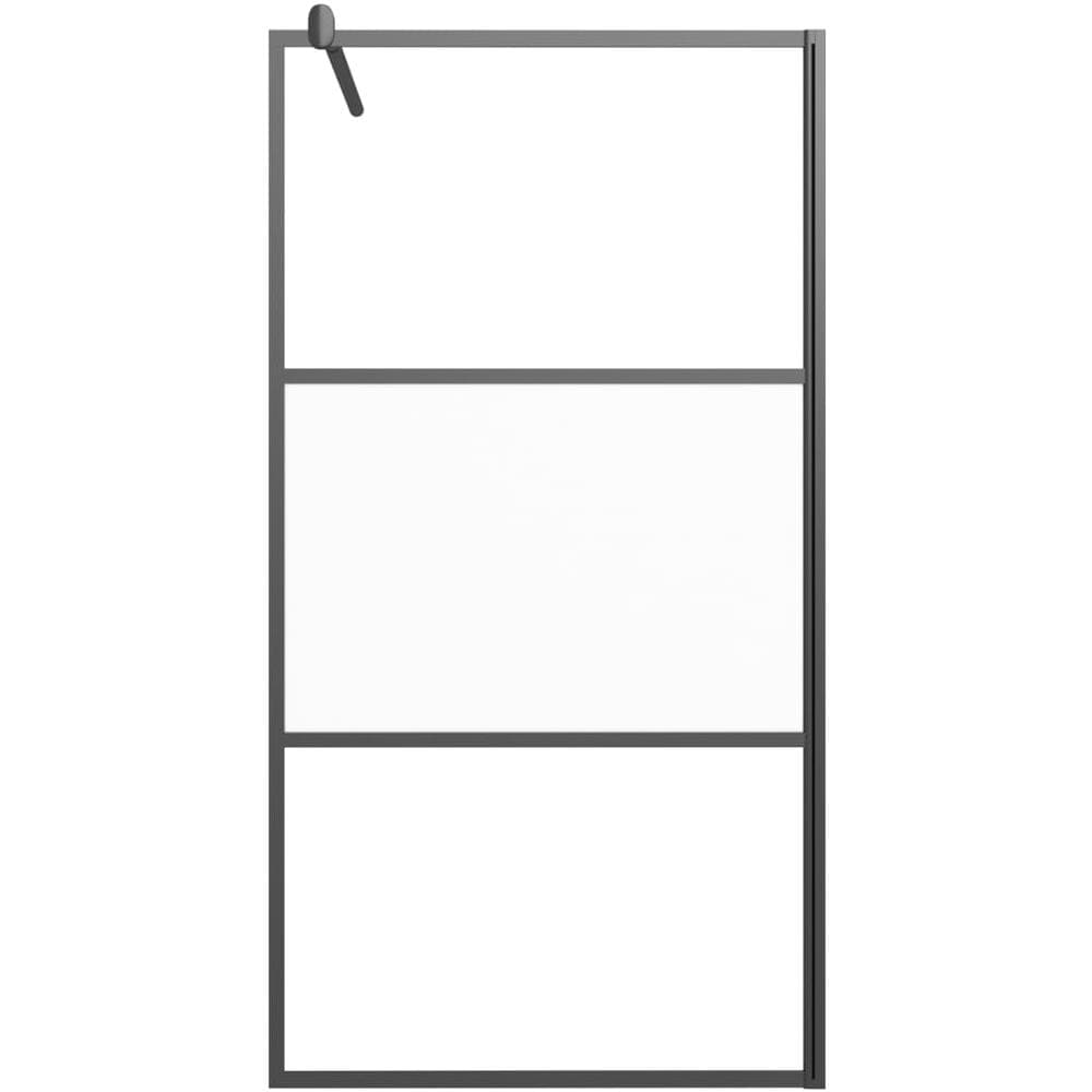 Parete Doccia Walk In 100x195cm Vetro Semi Smerigliato Esg Nero - Foto 3