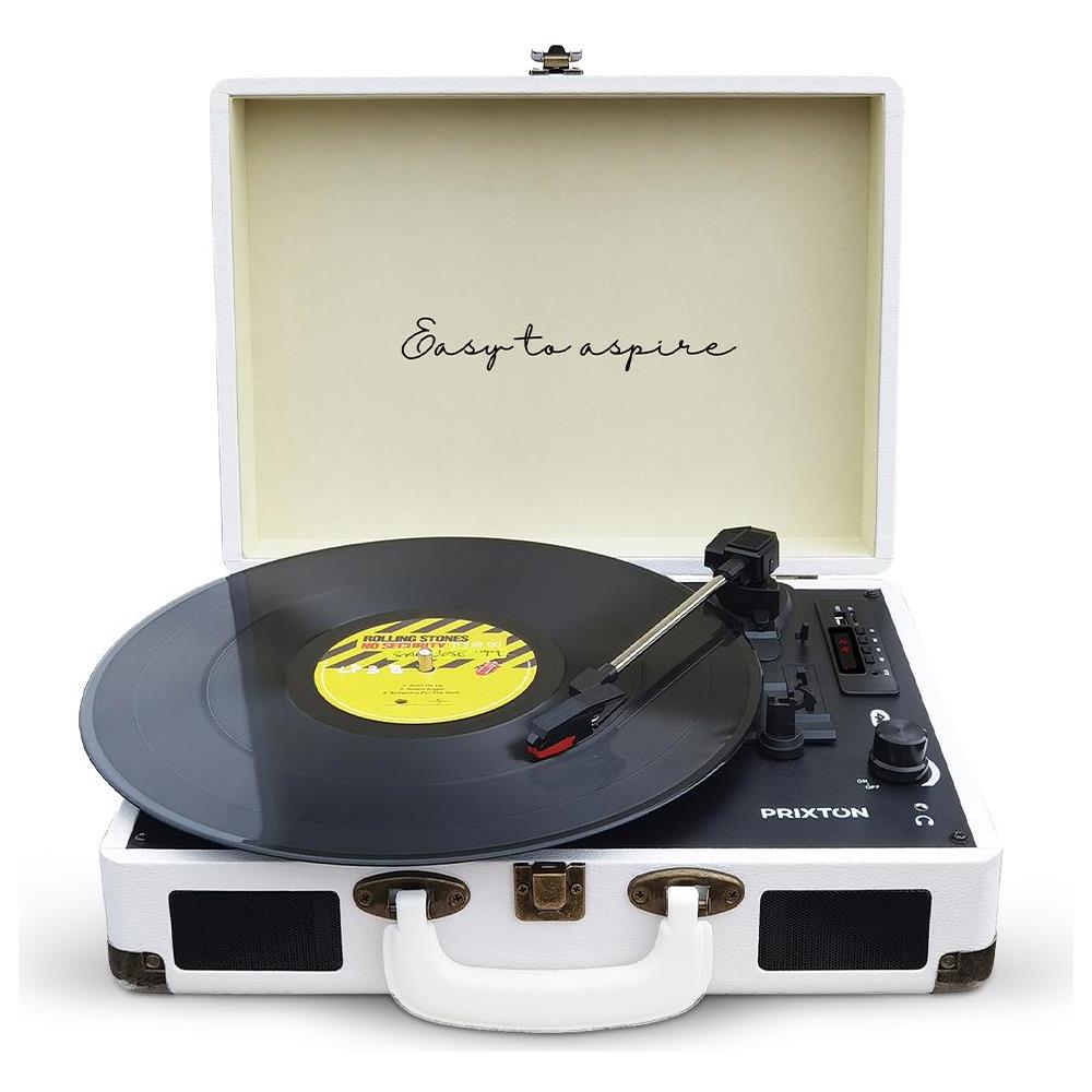 Giradischi Vintage VC400 Lettore e Convertitore di Vinili Bluetooth USB Radio FM 2 Altoparlanti Integrati Colore Bianco - Foto 1