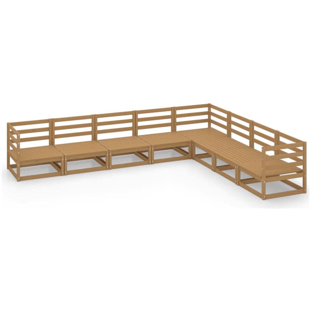 Set Divani Da Giardino 8 Pz Marrone Miele In Massello Di Pino - Foto 2