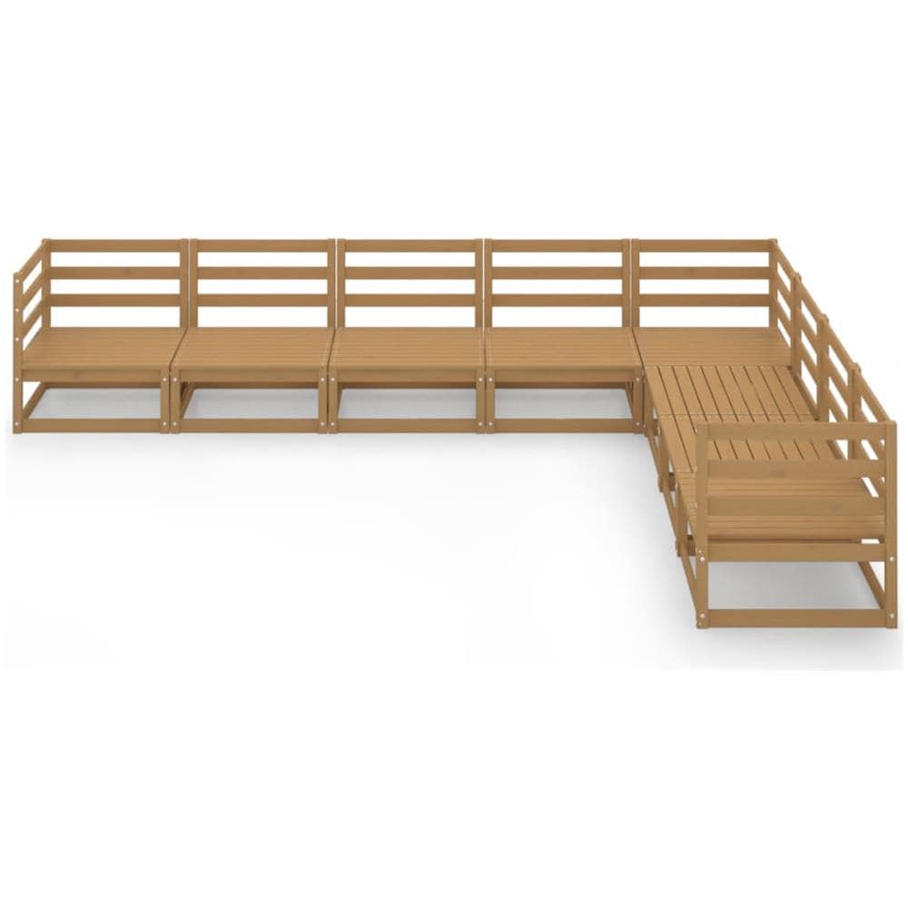 Set Divani Da Giardino 8 Pz Marrone Miele In Massello Di Pino - Foto 3