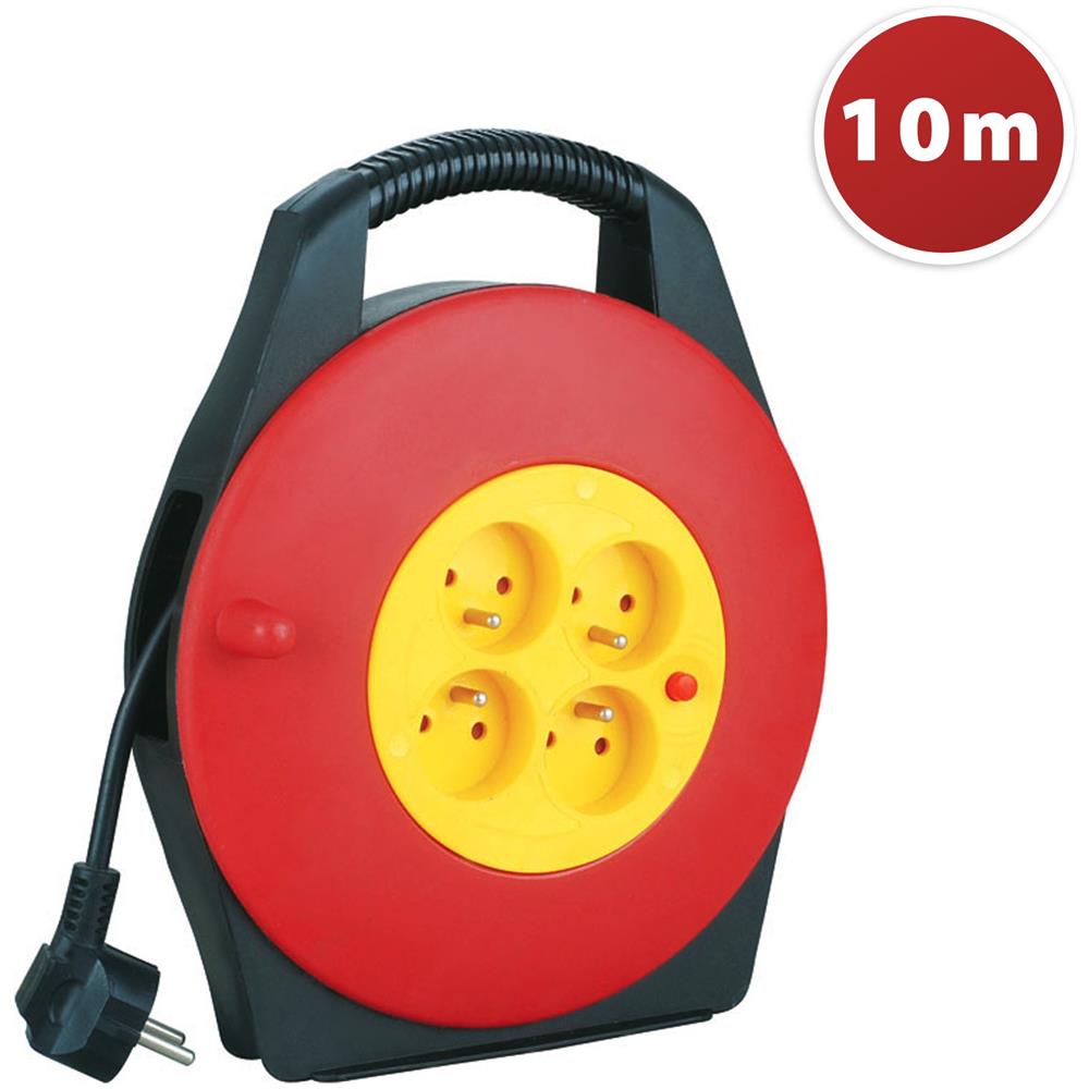 Enrouleur Domestique 10m H05vv-f3g1.0mm2, 4 Prises 2p+t 16a, Nf,ce - Foto 1