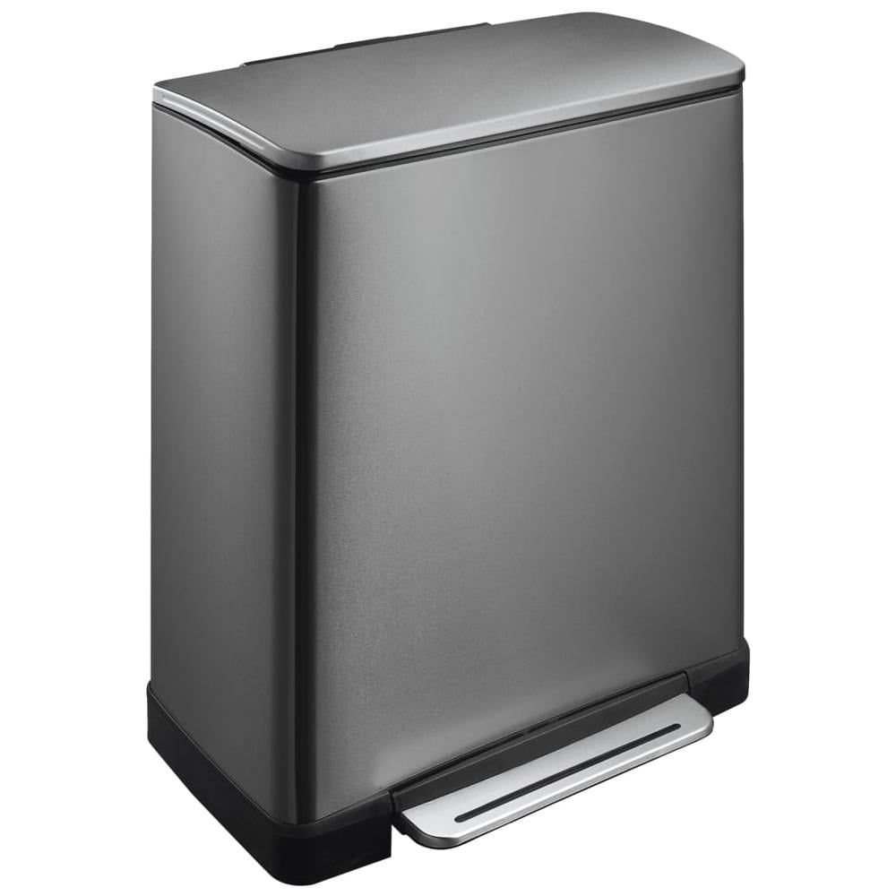 Pattumiera A Pedale E-cube 28 L+18 L Acciaio - Foto 1