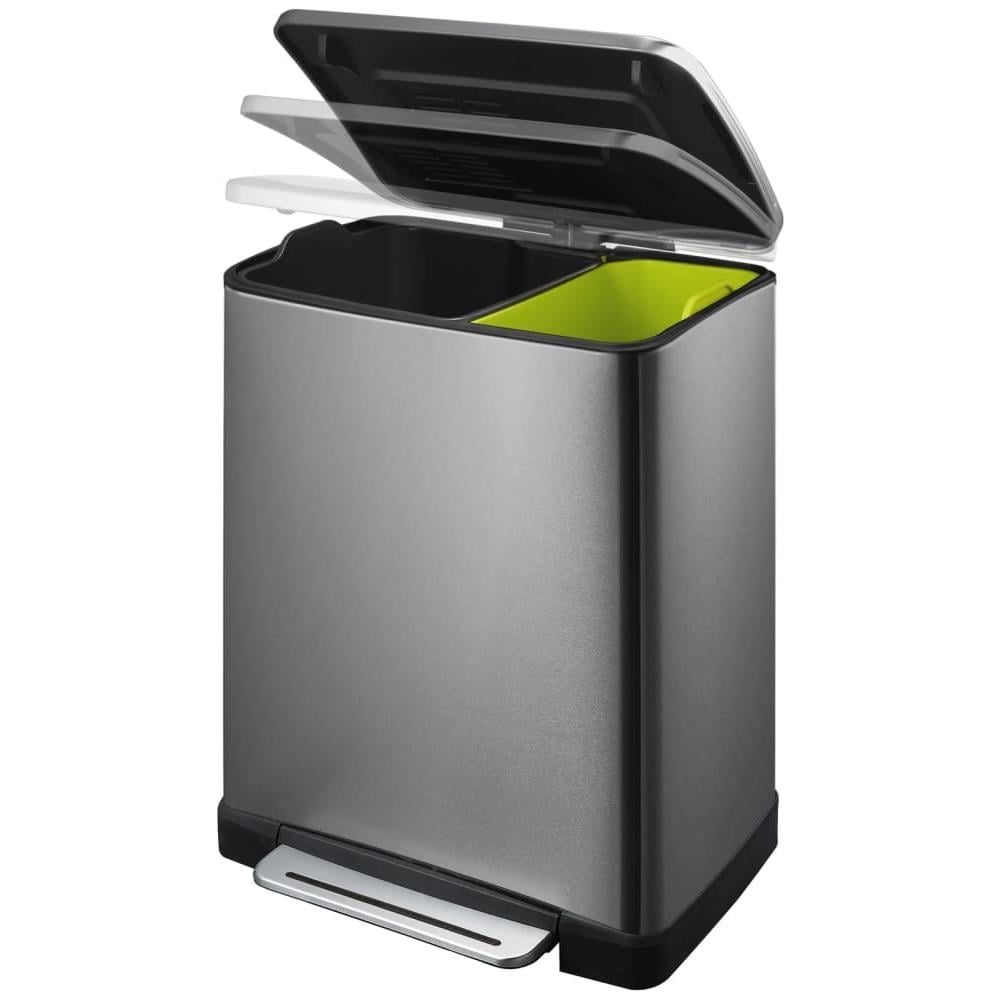 Pattumiera A Pedale E-cube 28 L+18 L Acciaio - Foto 3