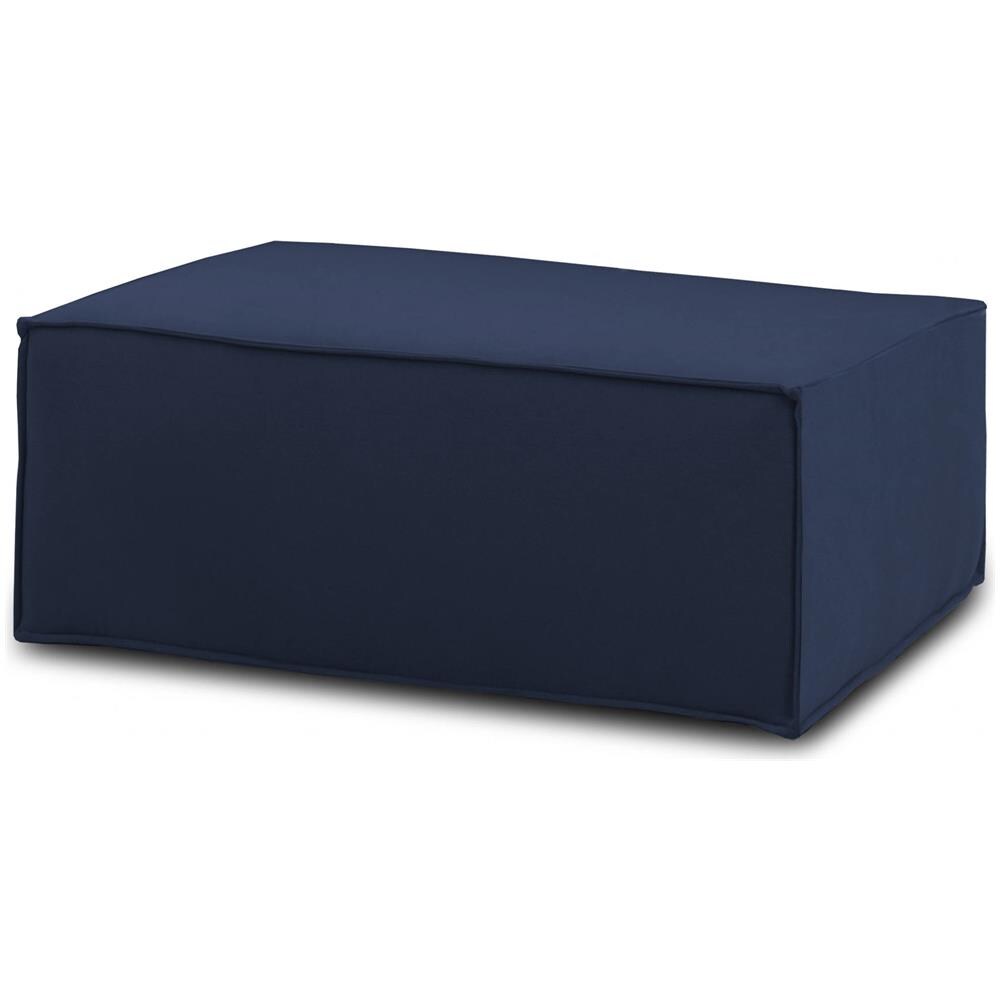 Pouf Antonella, Pouf Da Salotto, 100% Made In Italy, Poltroncina Relax In Tessuto Imbottito, Cm 100x70h43, Blu - Foto 2