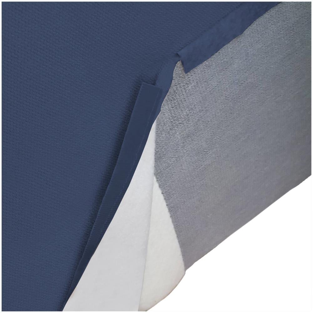 Pouf Antonella, Pouf Da Salotto, 100% Made In Italy, Poltroncina Relax In Tessuto Imbottito, Cm 100x70h43, Blu - Foto 4