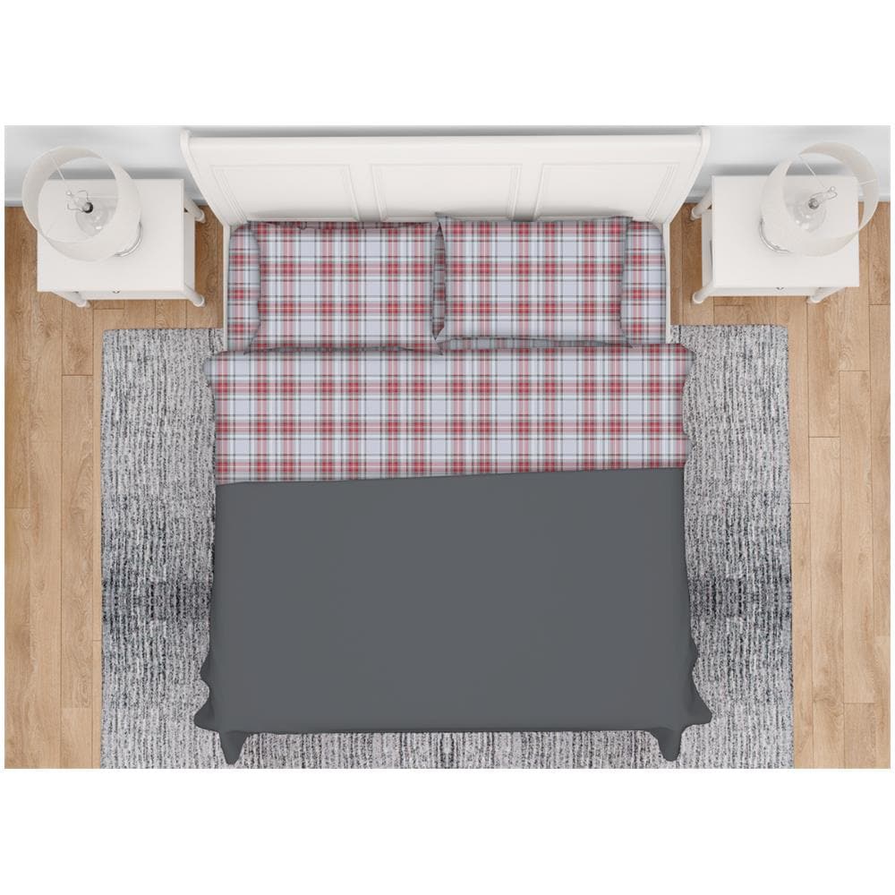 Completo Lenzuola TIROLO Montagna Mountain Love Cuore Beige 100% Cotone Made in Italy (Singolo