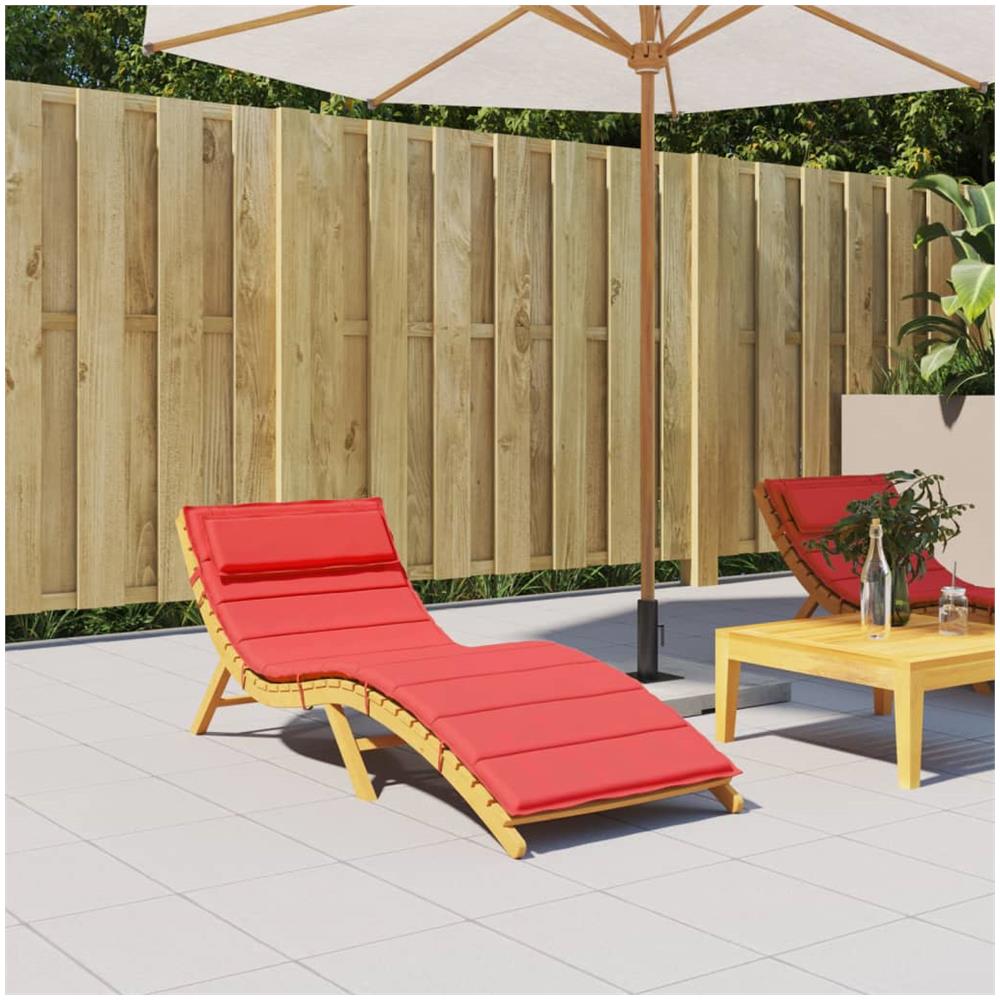 Cuscino Per Lettino Rosso 180x60x3 Cm In Tessuto Oxford - Foto 1