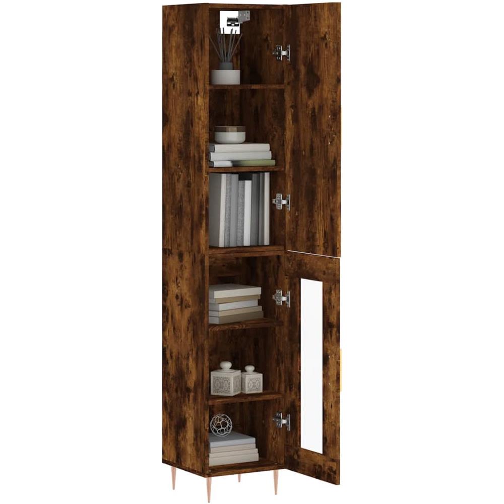 Credenza Rovere Fumo 34,5x34x180 Cm In Legno Multistrato - Foto 3
