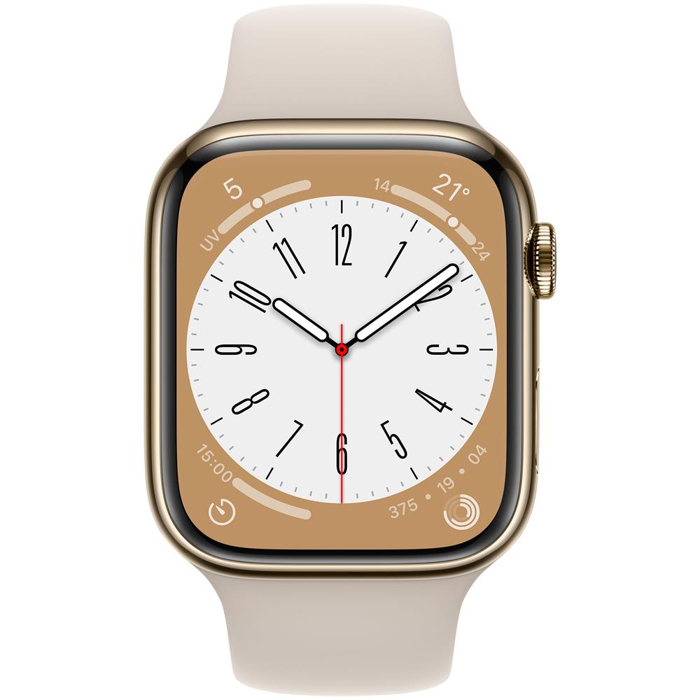 Watch Series 8 OLED 45 mm Digitale 396 x 484 Pixel Touch screen 4G Oro Wi-Fi GPS (satellitare) - Foto 2
