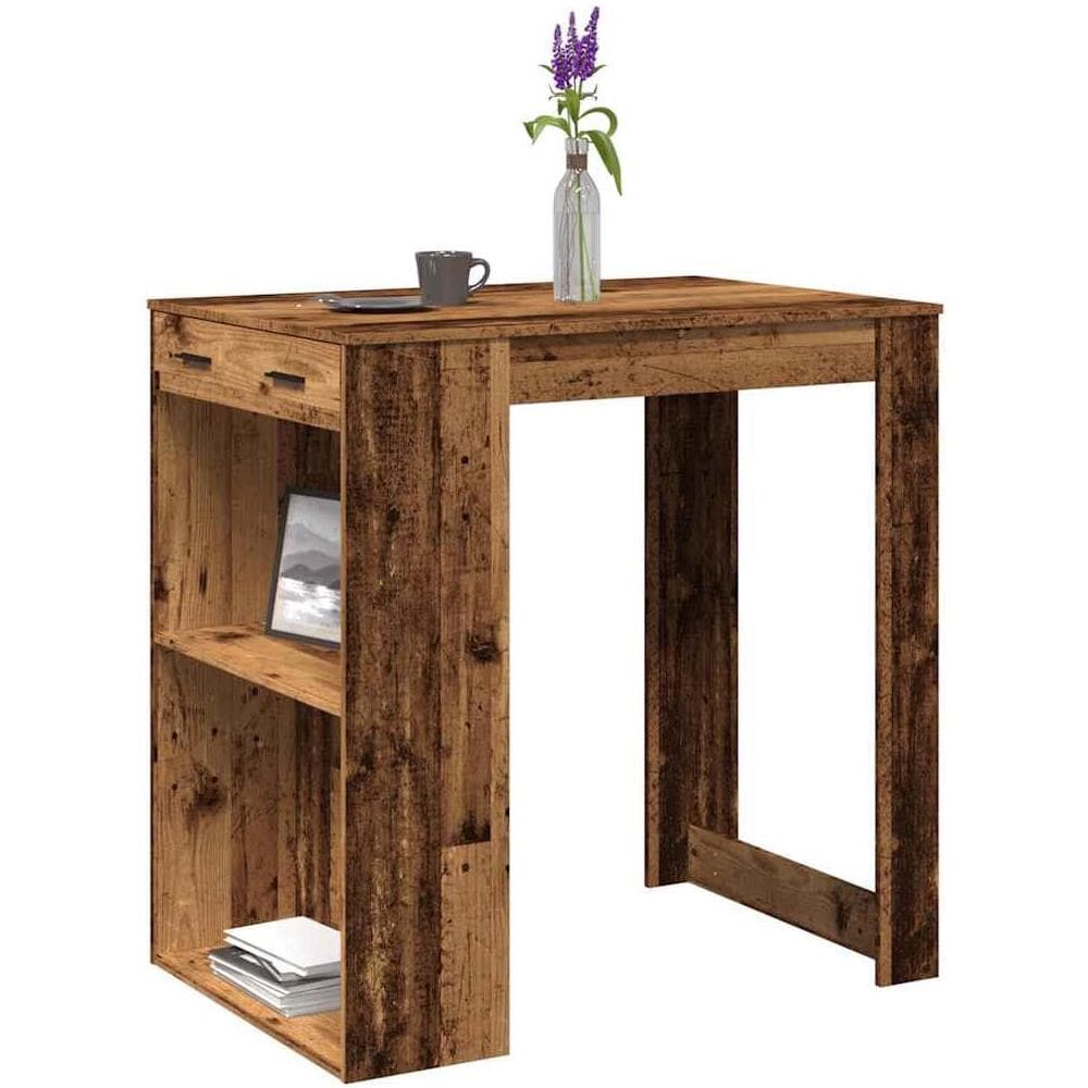 Tavolo da Bar Legno Antico 102x70x103,5 cm in in Truciolato - Foto 2