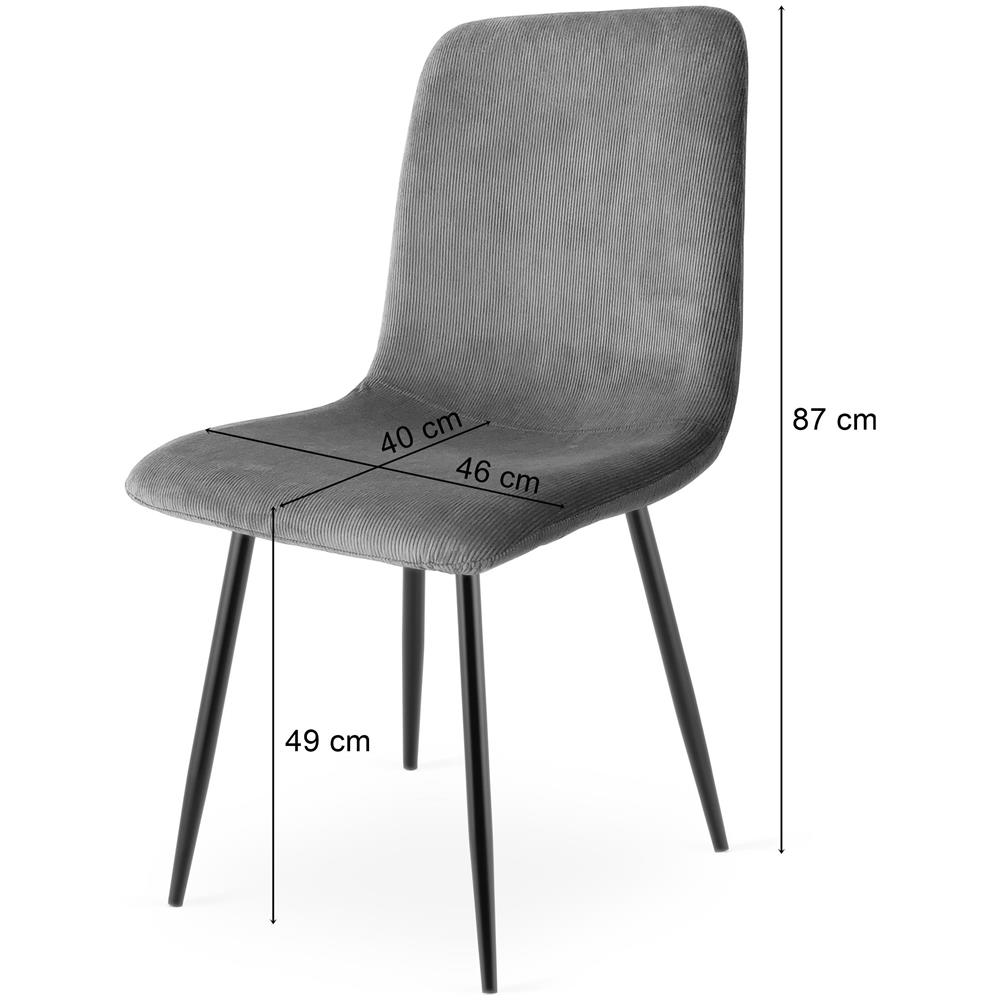 Poltrona imbottita RIFT per soggiorno - Velluto a coste grigio / Gambe nere - Foto 7