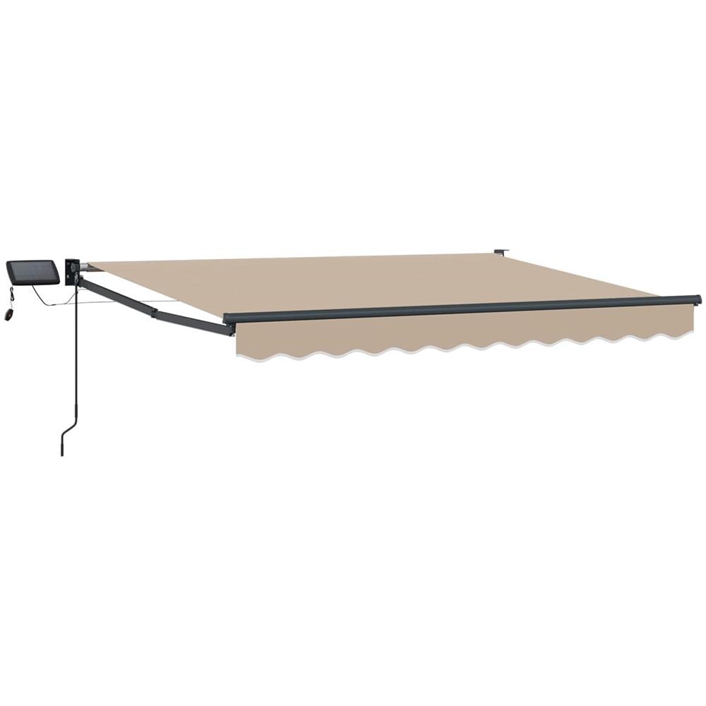 Tenda retrattile manuale con LED Beige e Antracite 3 x 2,5 m - Foto 1