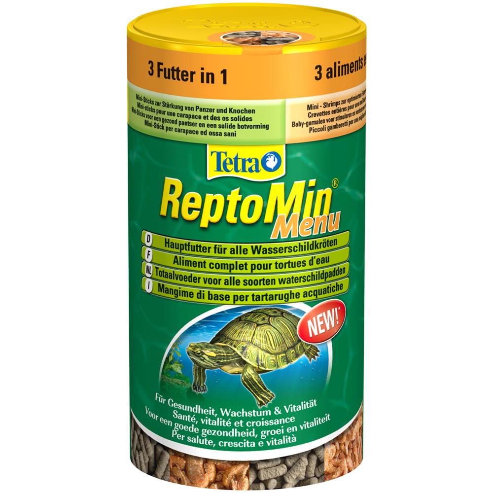 Reptomin Menu mangime di base per tartarughe acquatiche da 250 ml 3 alimenti in 1 - Foto 2