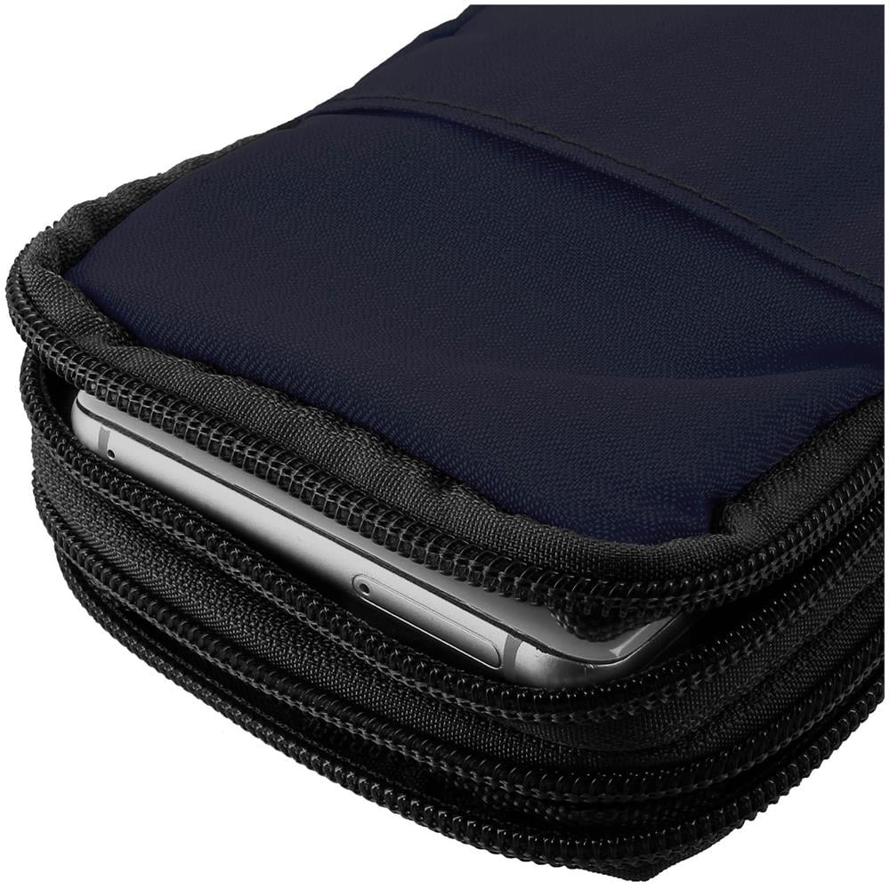 Borsello A Tracolla Multitasche In Nylon Impermeabile - Blu - Foto 10