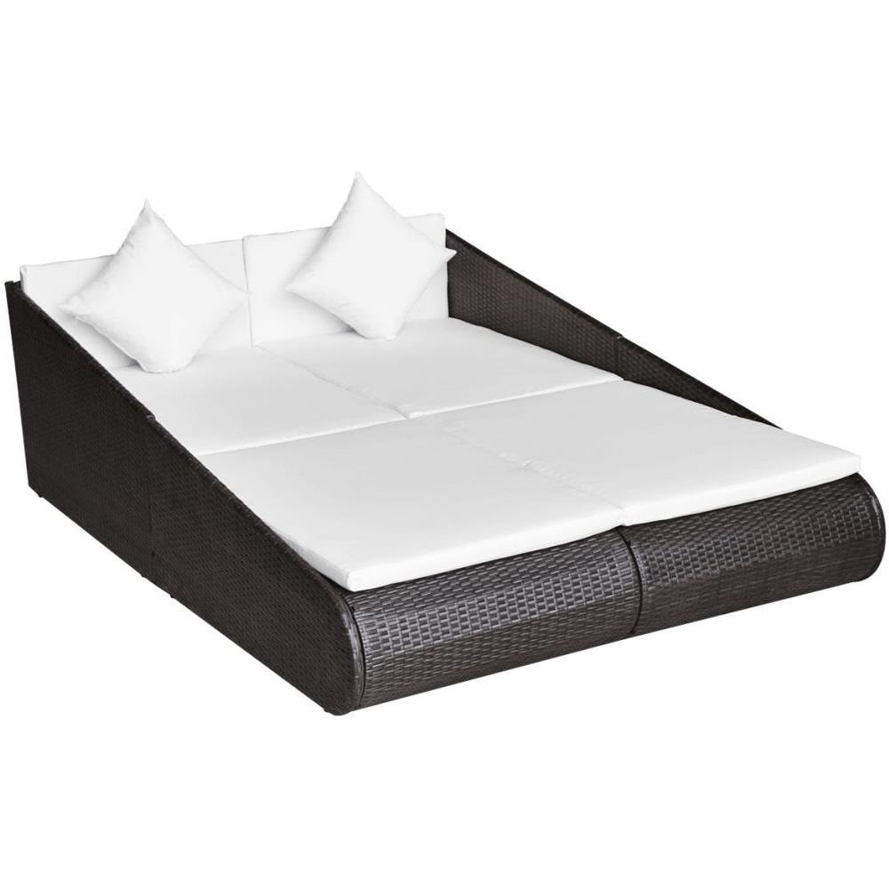 Sedia A Sdraio In Polyrattan 201x139x58 Cm Marrone - Foto 2