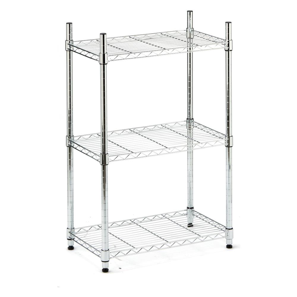 Scaffale In Acciaio Cromato 3 Ripiani 60x35x90 Cm Fadi - Foto 2