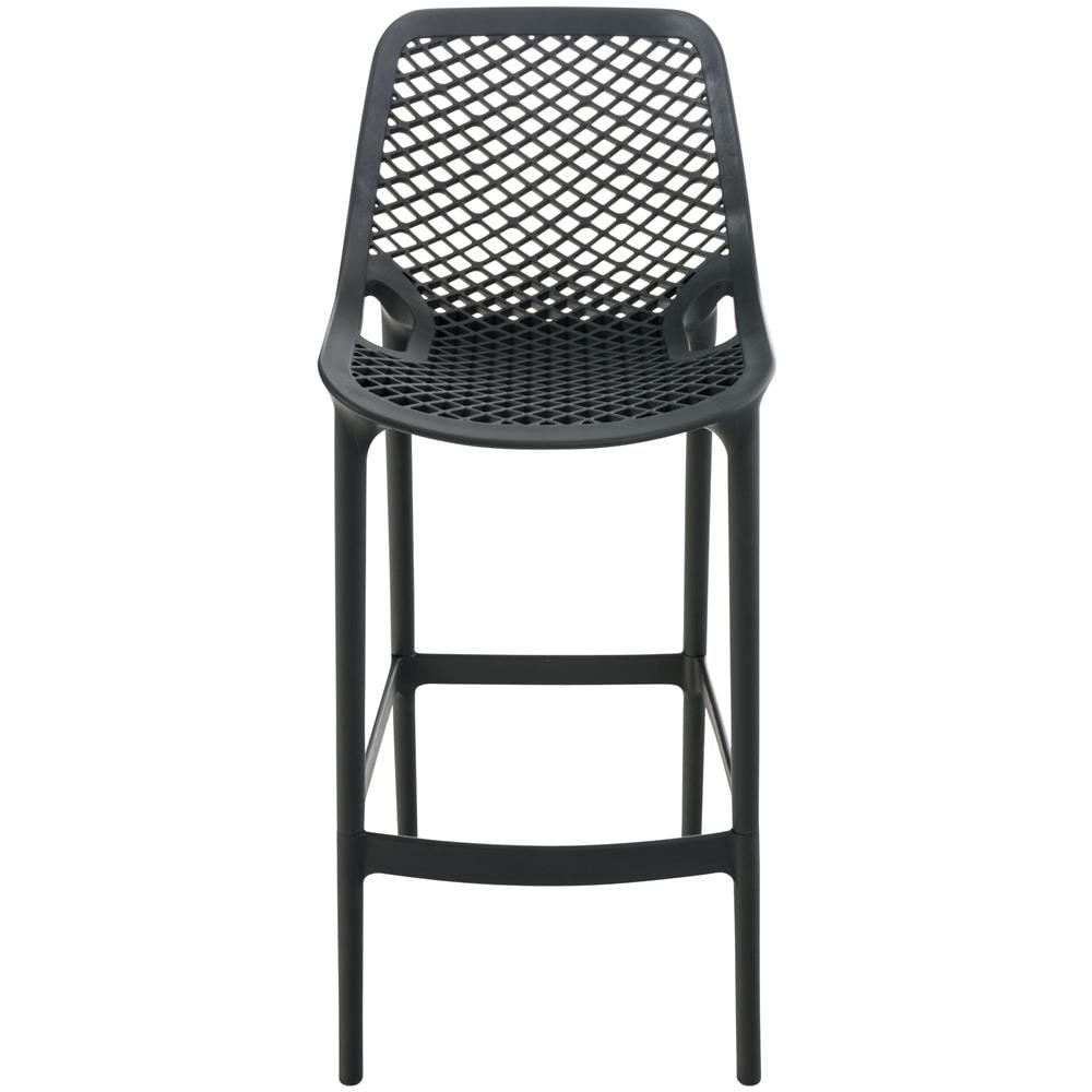 Sgabello Alto Outdoor Air in Polipropilene I Sgabello Impilabile Alt. 75 CM | Sgabello Bar Facile da Pulire I Sedia Design Carico Max 130 kg Grigio Scuro - Foto 2