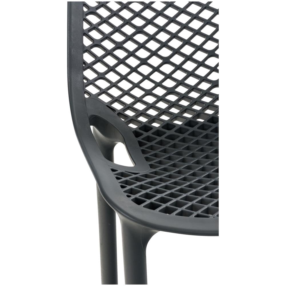 Sgabello Alto Outdoor Air in Polipropilene I Sgabello Impilabile Alt. 75 CM | Sgabello Bar Facile da Pulire I Sedia Design Carico Max 130 kg Grigio Scuro - Foto 5