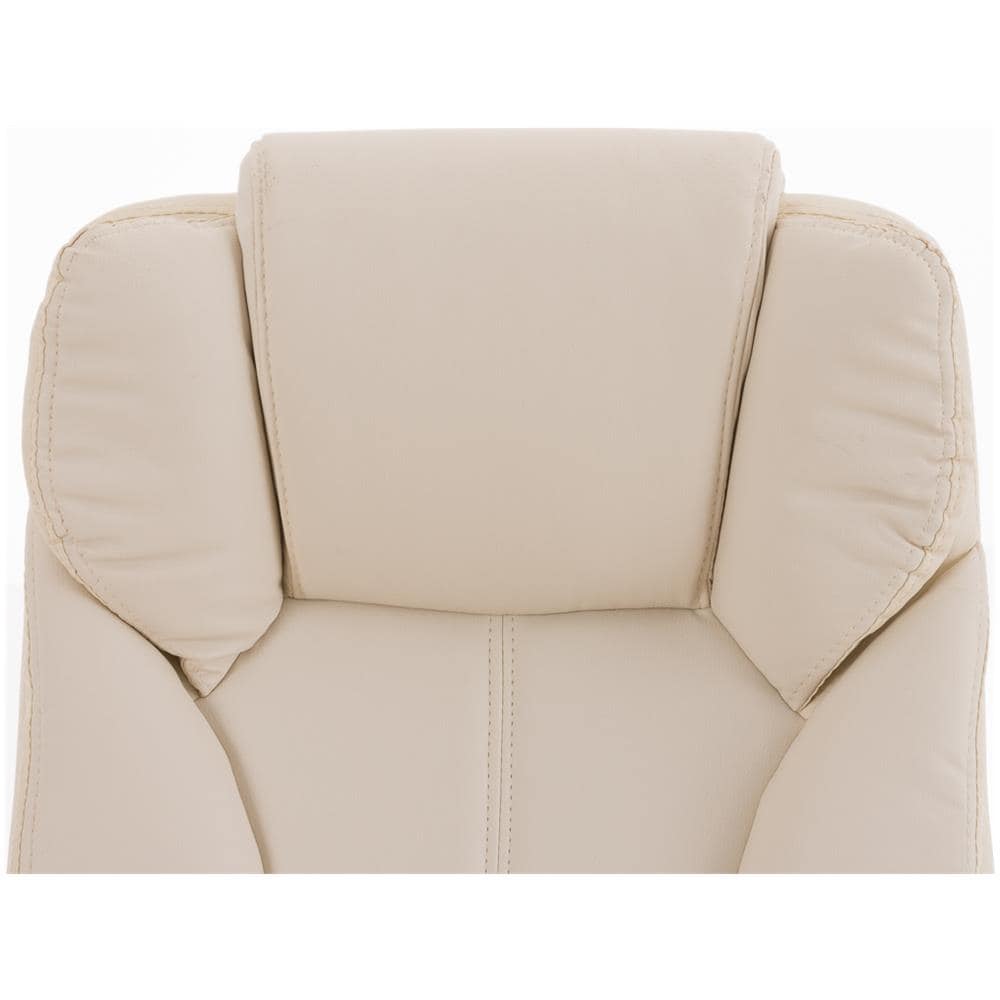 Sedia Ufficio Xanthos XXL in Similpelle - Poltrona Ergonomica Carico Max 210 kg - Sedia Studio Imbottita E Regolabile - Poltrona Pc Rinforzata Crema - Foto 5