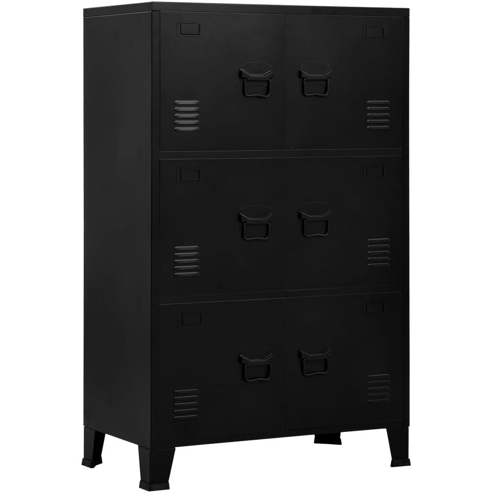 Armadio Classificatore Con 6 Ante Nero 75x40x120 Cm Acciaio - Foto 1