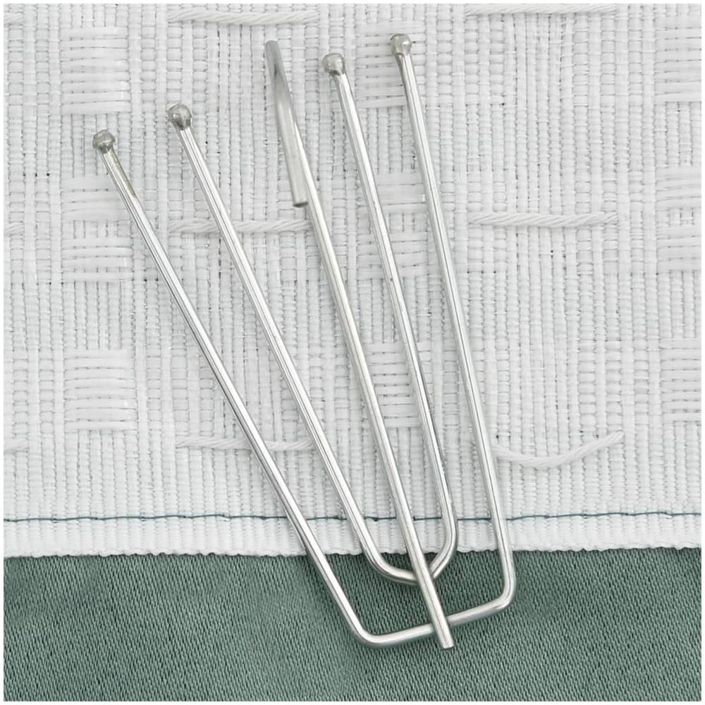 Tenda Oscurante Effetto Lino Con Ganci Verdi 290x245 Cm - Foto 3