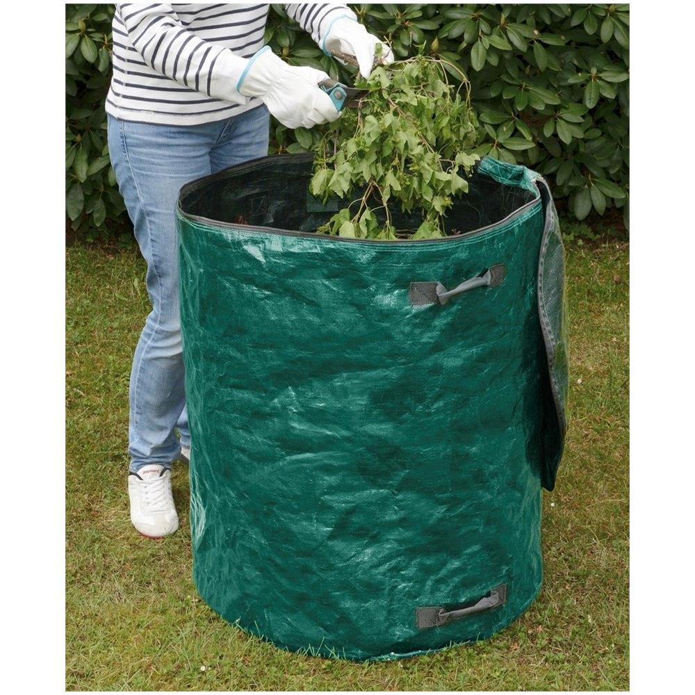 Borsa Da Giardino Con Cerniera, Borsa In Poliestere Con Coperchio E 2 Manici - 275 L, - Foto 2
