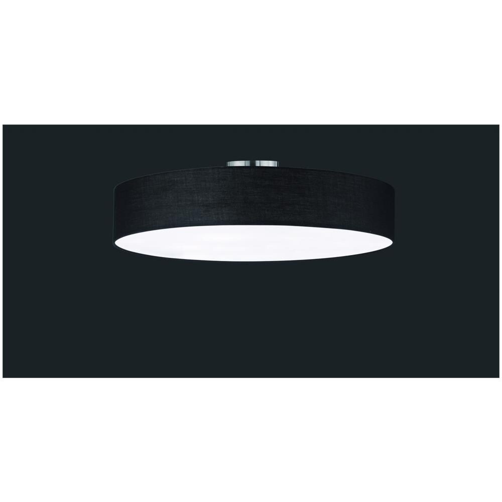 Hotel Plafoniera Tonda 5 Luci Diffusore Tessuto Nero D. 65cm - Foto 1