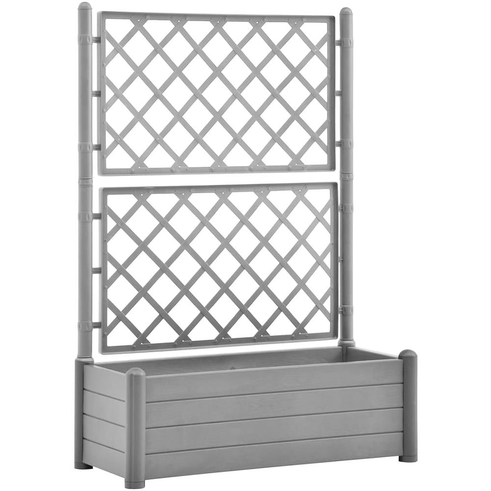 Fioriera Da Giardino E Graticcio 100x43x142 Cm Pp Grigio Pietra - Foto 1