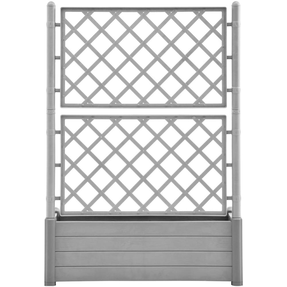 Fioriera Da Giardino E Graticcio 100x43x142 Cm Pp Grigio Pietra - Foto 2
