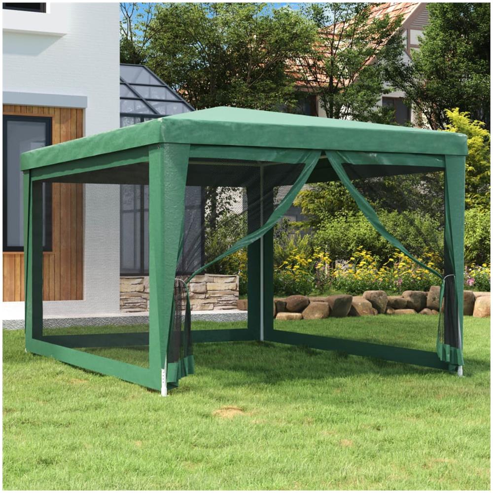 Tenda Per Feste Con 4 Pareti Laterali In Rete Verde 3x4 M Hdpe - Foto 1