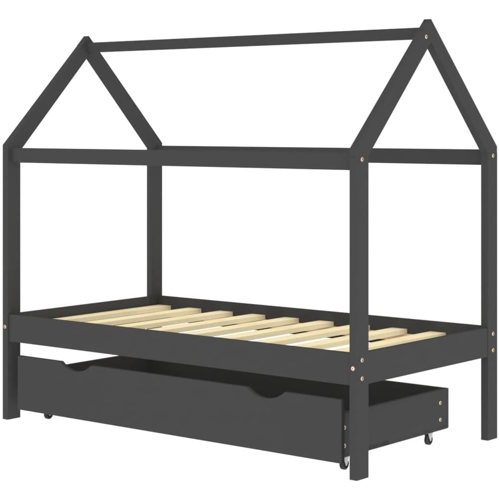 Giroletto Bambini Cassetto Grigio Scuro Pino Massello 80x160cm - Foto 2