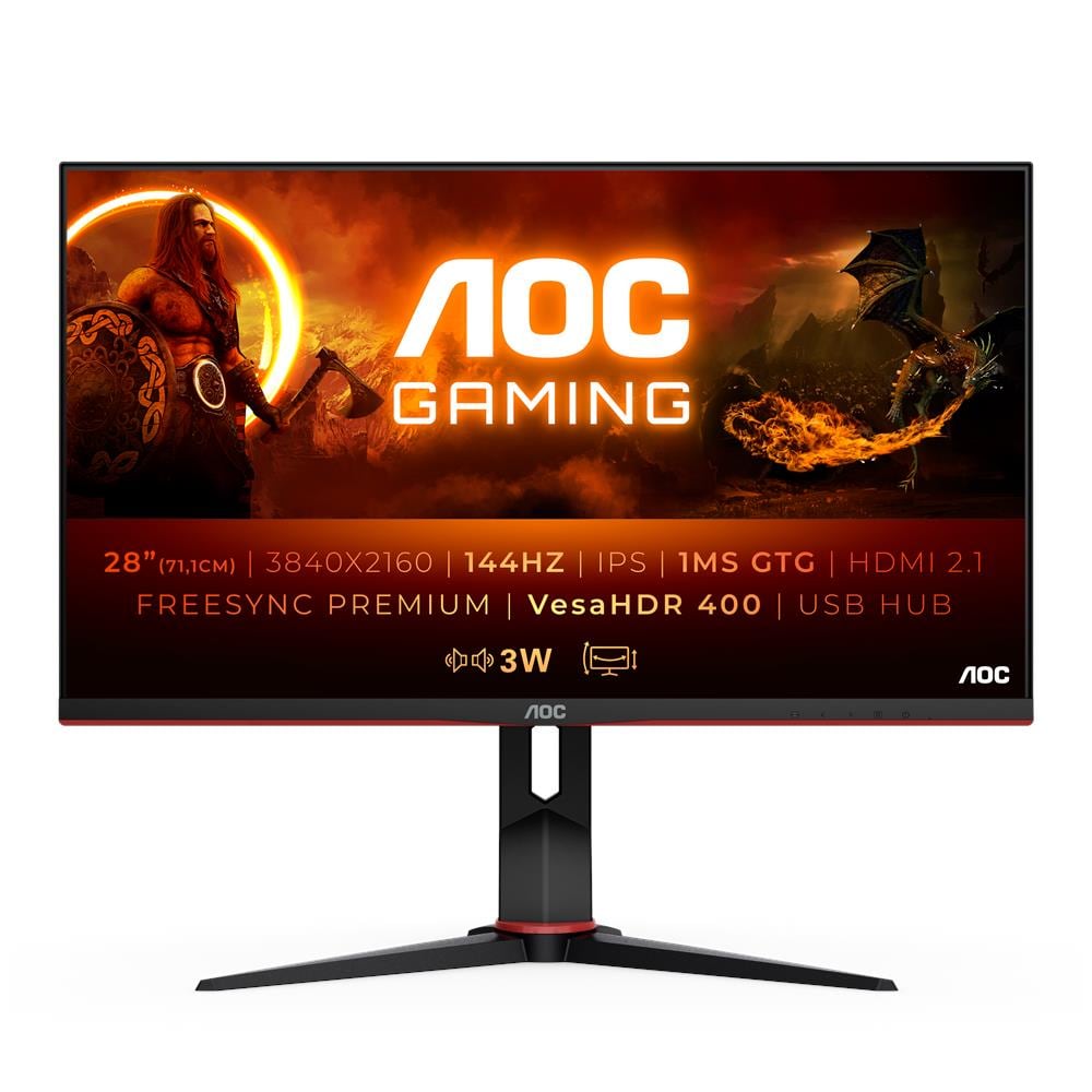 Monitor 28" LED IPS G2 U28G2XU2/BK 3840 x 2160 4K Ultra HD 144 Hz FreeSync Tempo di Risposta 1 ms - Foto 1