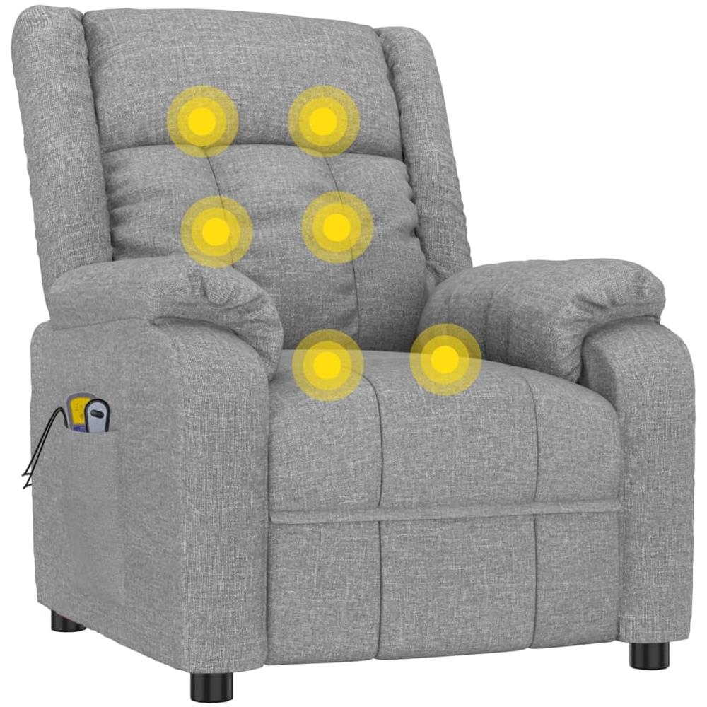 Poltrona Massaggiante Elettrica Grigio Chiaro In Tessuto - Foto 7