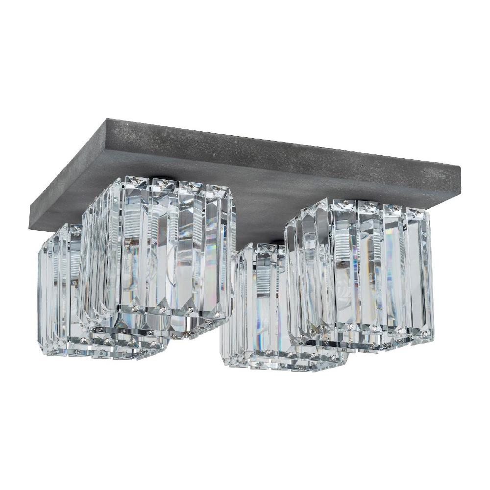 Lampada A Soffitto Gallant - Arredo Design Illuminazione - Per Salotto, Soggiorno, Cucina, Camera, Ufficio - Plafoniera - Grigio, Argento In Cemento, Metallo, Cristallo - 7 X 3,6 X 7 - Foto 1