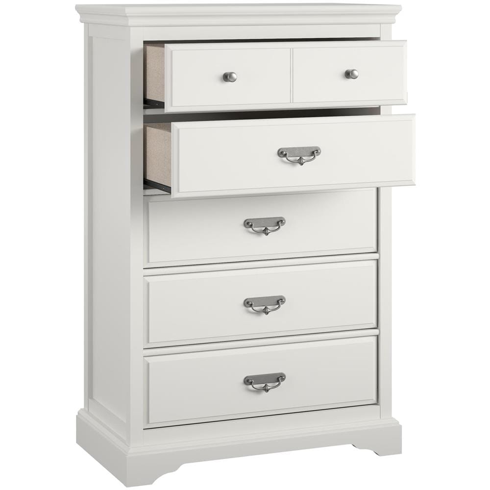 Bristol Comò Con 5 Cassetti In Mdf Bianco - Foto 1