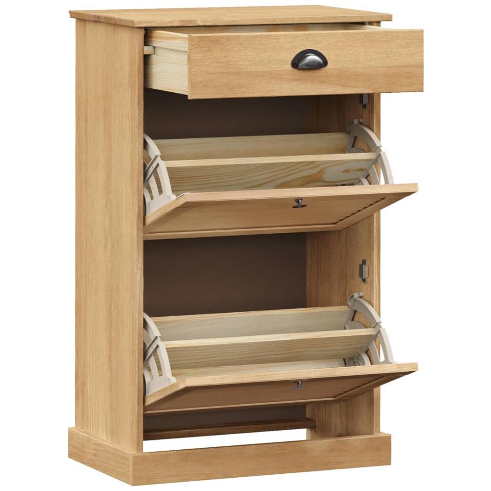 Scarpiera Vigo 60x35x96 Cm In Legno Massello Di Pino - Foto 2