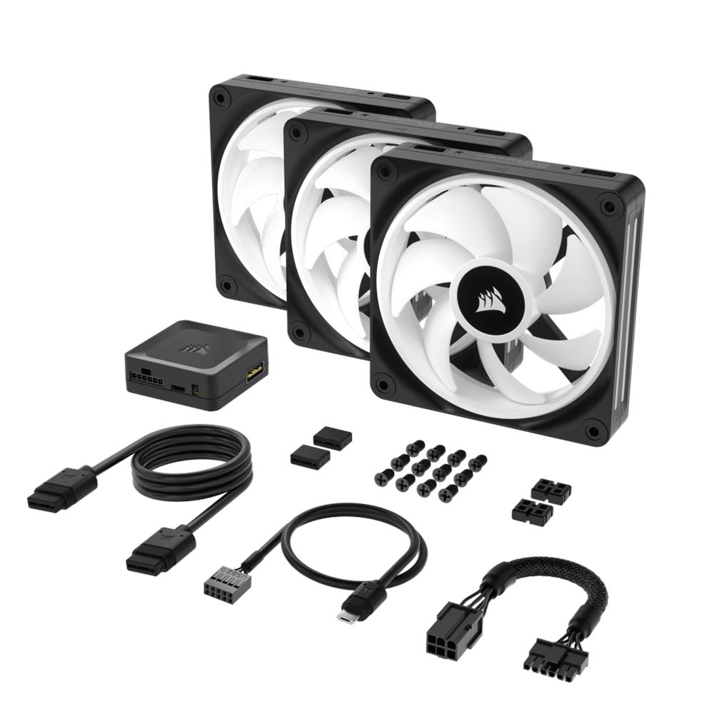 Starter Kit 3 Ventole PWM per PC da 120 mm iCUE LINK QX120 RGB con iCUE LINK System Hub Colore Nero - Foto 2