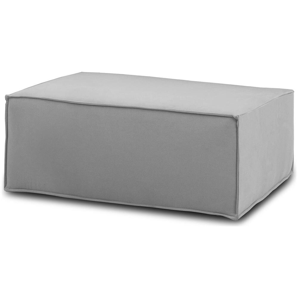 Pouf Antonella, Pouf Da Salotto, 100% Made In Italy, Poltroncina Relax In Tessuto Imbottito, Cm 100x70h43, Grigio - Foto 2