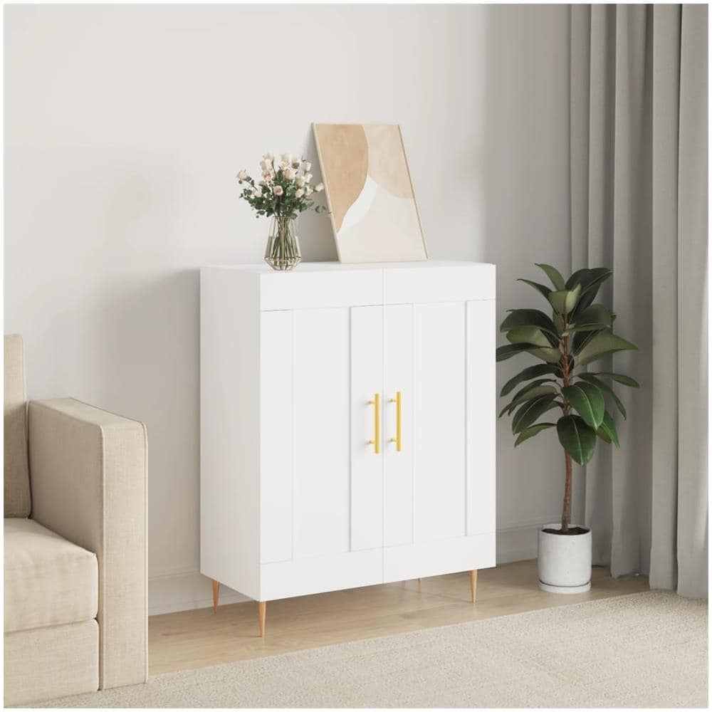 Credenza Bianca 69,5x34x90 cm in Legno Multistrato - Foto 1