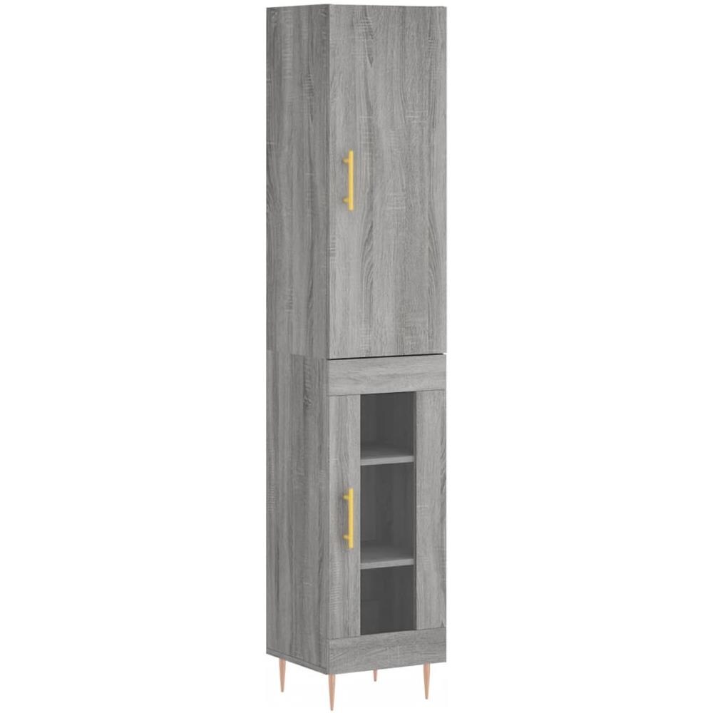 Credenza Grigio Sonoma 34,5x34x180 Cm In Legno Multistrato - Foto 2