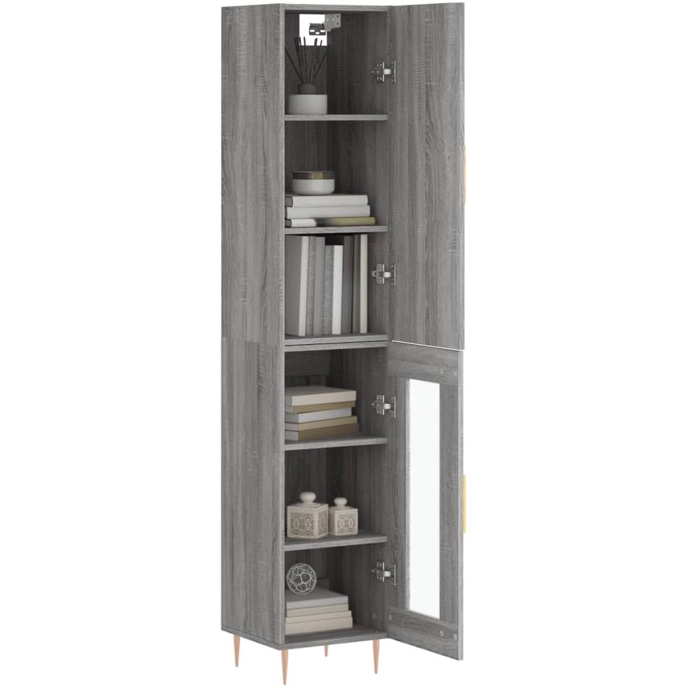 Credenza Grigio Sonoma 34,5x34x180 Cm In Legno Multistrato - Foto 3