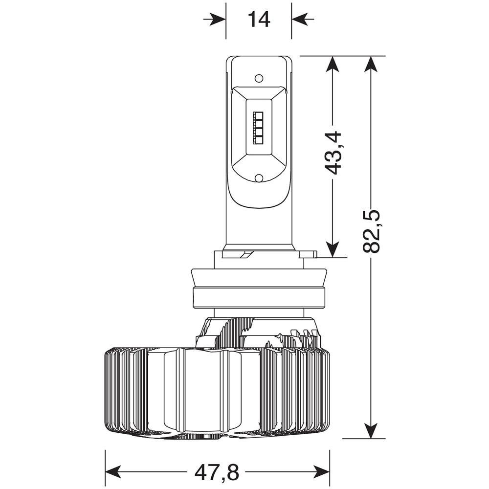9/32v Halo Led Serie 4 Fit-master - (h8-h9-h11-h16) - 25w - Pgj19-x - 2 Pz - Scatola - Foto 2