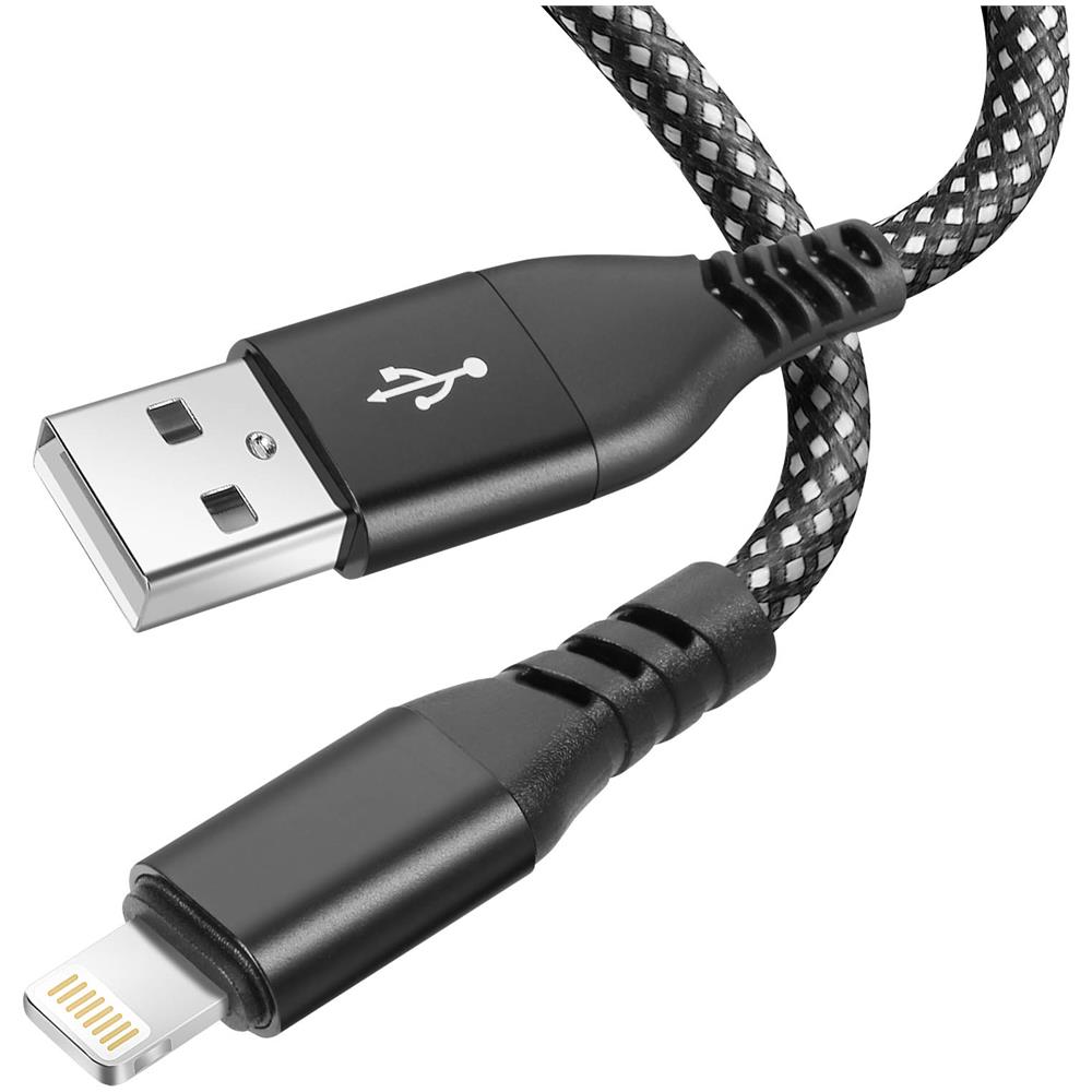 Cavo Per Iphone In Nylon Intrecciato Nero 1 Metro E 20 Da Usb A Lightning, - Foto 1