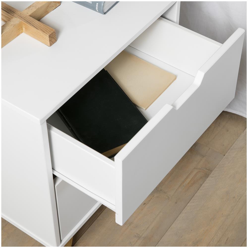 Comodino Miranda Bianco Con 2 Cassetti - Foto 5