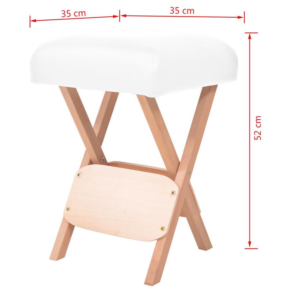 Sgabello Massaggio Pieghevole Con Imbottitura Da 12 Cm Bianco - Foto 4