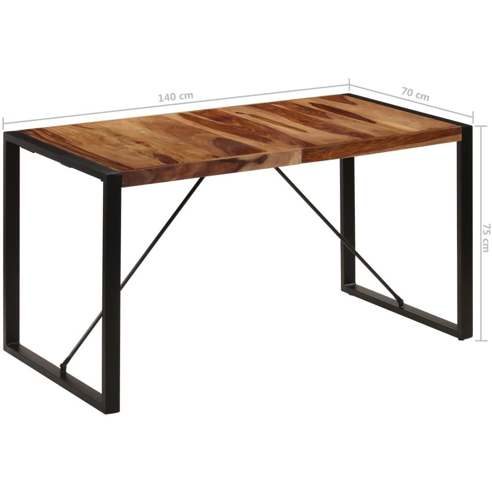 Tavolo da Pranzo 140x70x75 cm in Legno Massello di Sheesham - Foto 8