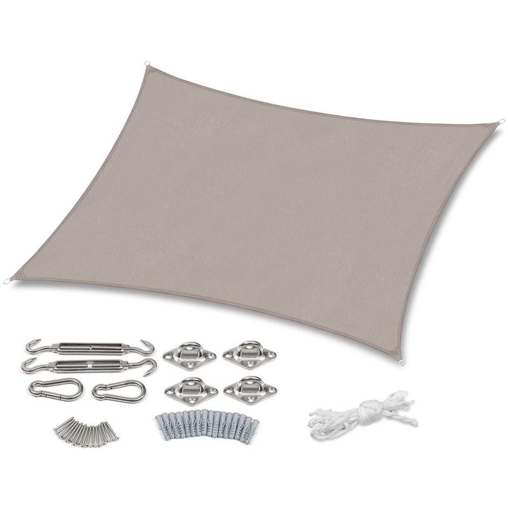 ERPENG Vela Ombreggiante 2x2m 95/% UV Protezione Impermeabile Tenda Parasole con Corda Libera Corde di Fissaggio per Giardino Campeggio Beige Party terrazza Patio