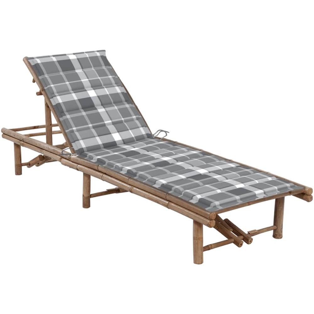 Lettino Prendisole da Giardino con Cuscino in Bambù - Foto 1