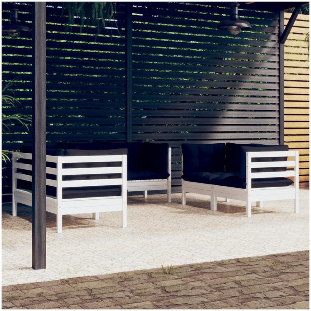 Set Divani Da Giardino 6 Pz Con Cuscini In Massello Di Pino - Foto 1