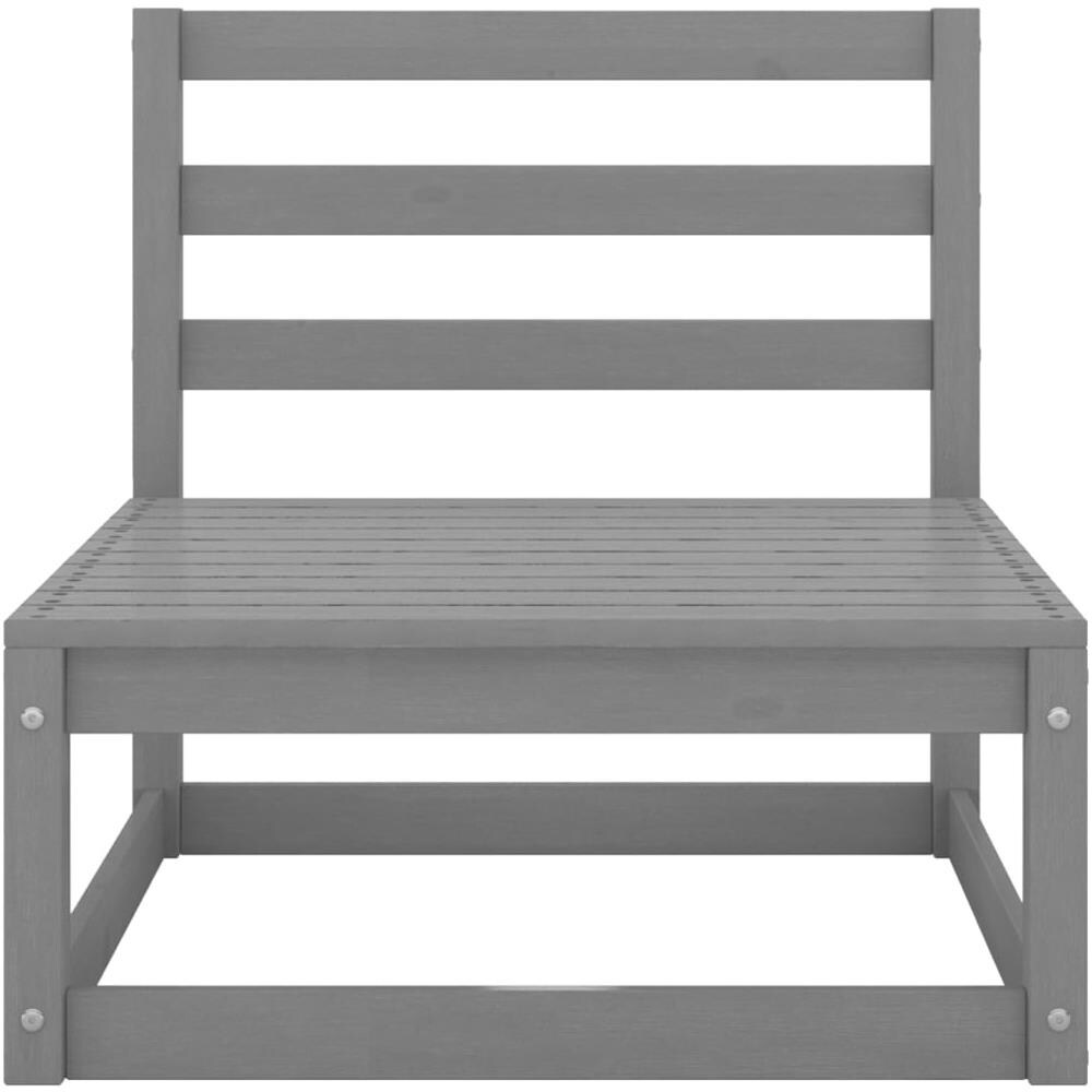 Set Divani da Giardino 2 pz Grigio in Legno Massello di Pino - Foto 3